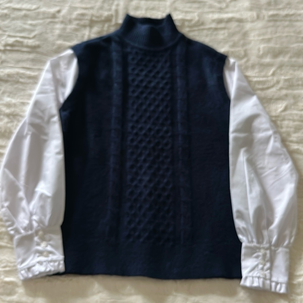 Loft vest with mock blouse S NWT